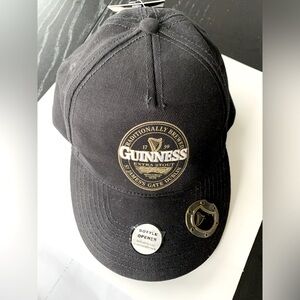 Guinness Extra Stout Beer Baseball Cap /Beer Bottle Opener -New W/Tags- Black